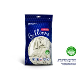 Latexový balónek, pastelový, čistě bílá barva, velikost 23cm (zn. StrongBalloons)