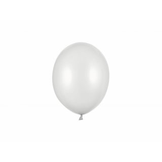 Latexový balónek, metalický, stříbrná sněhová barva, velikost 12cm (zn. StrongBalloons)