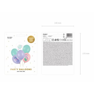 Latexové balónky MOŘSKÝ SVĚT, koník, mořská panna, pastelové, mix 6 designů, velikost 30cm - set 6ks (zn. StrongBalloons)