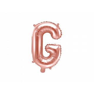 Fóliové PÍSMENO G, růžová rosegold barva, velikost 35cm (zn. PartyDeco)