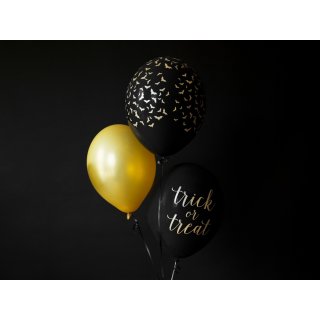 Latexový balónek zlatí NETOPÝŘI, pastelový, černá, velikost 30cm (zn. StrongBalloons)