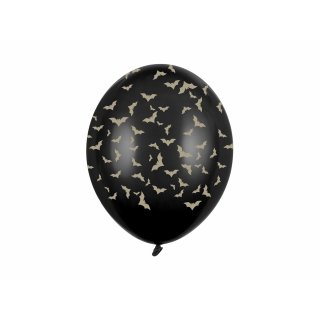 Latexový balónek zlatí NETOPÝŘI, pastelový, černá, velikost 30cm (zn. StrongBalloons)