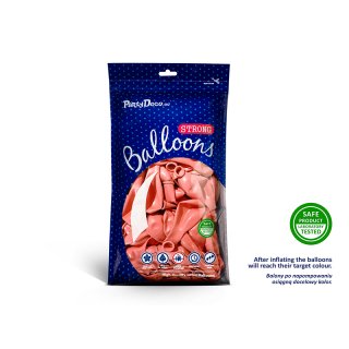 Latexový balónek metalický, růžová rosegold barva, velikost 30cm (zn. StrongBalloons)