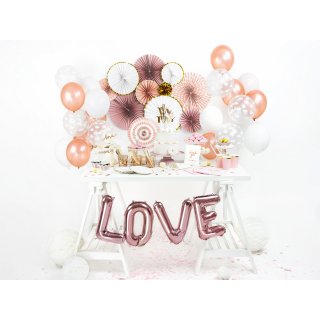 Latexový balónek metalický, růžová rosegold barva, velikost 30cm (zn. StrongBalloons)