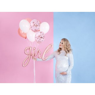 Latexový balónek metalický, růžová rosegold barva, velikost 30cm (zn. StrongBalloons)