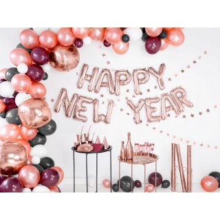 Latexový balónek metalický, růžová rosegold barva, velikost 30cm (zn. StrongBalloons)