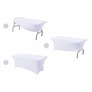 Elastický potah STANDARD na skládací stůl 183x76 cm, bílý