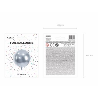 Fóliový balónek 3D koule, stříbrná barva, velikost 40cm (zn. PartyDeco)