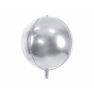 Fóliový balónek 3D koule, stříbrná barva, velikost 40cm (zn. PartyDeco)