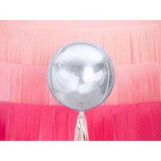 Fóliový balónek 3D koule, stříbrná barva, velikost 40cm (zn. PartyDeco)