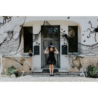 Dekorační textilní pavučina, černá barva - síť 0.72 x 9.8m (zn. PartyDeco)