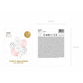 Latexové balónky KOČKA - bílo-růžové, velikost 30cm - set 6ks (zn. StrongBalloons)