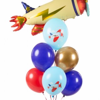 Latexové balónky LETADLA, pastelový mix, velikost 30cm - set 6ks (zn. StrongBalloons)