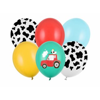 Latexové balónky FARMA, velikost 30cm - set 6ks (zn. StrongBalloons)