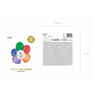 Latexové balónky Všechno nejlepší / Happy birthday, barevný mix, velikost 30cm - set 6ks (zn. StrongBalloons) tebe (6x5 ks)