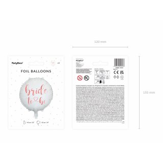 Fóliový balónek Bride to be, kruh, velikost 45cm, rosegold a bílý (zn. PartyDeco)