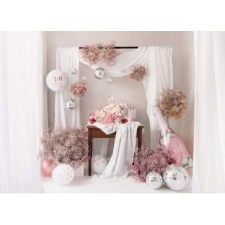 Fóliový balónek Bride to be, kruh, velikost 45cm, rosegold a bílý (zn. PartyDeco)