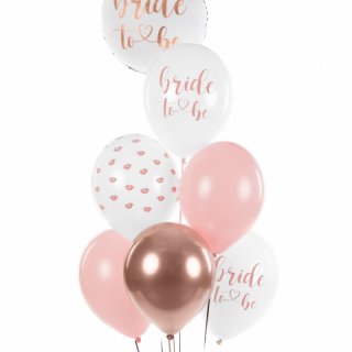 Fóliový balónek Bride to be, kruh, velikost 45cm, rosegold a bílý (zn. PartyDeco)