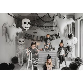 Fóliový balónek DUCH se střapci, rozměr 93x86cm, bílý (zn. PartyDeco)