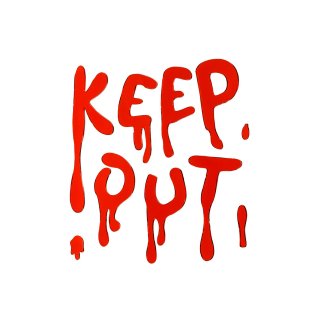 Gelové okenní nálepky KEEP OUT, krvavý efekt (zn. PartyDeco)