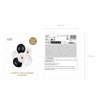 Latexové balónky PAVOUCI, černo-bílý mix, velikost 30cm - set 6ks (zn. StrongBalloons)