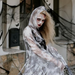 Kostým ZOMBIE dospělý, černo-šedý, velikost L až XL (zn. PartyDeco)