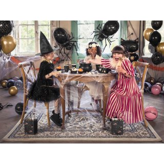 Kostým KÁPĚ / plášť pro holčičku - černá, průsvitná látka, 3-7let (zn. PartyDeco)