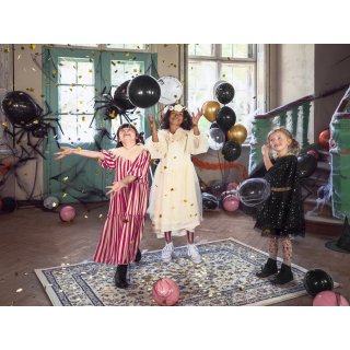 Kostým KÁPĚ / plášť pro holčičku - černá, průsvitná látka, 3-7let (zn. PartyDeco)