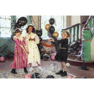 Kostým KÁPĚ / plášť pro holčičku - černá, průsvitná látka, 3-7let (zn. PartyDeco)