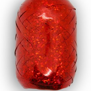 Klubko - balicí stuha, rozměr 5mm × 20m, červená holografická barva (zn. Flexio)