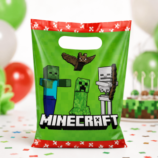 Plastové tašky / sáčky Minecraft, rozměr 16.5×23cm - set 4ks (zn. Procos)