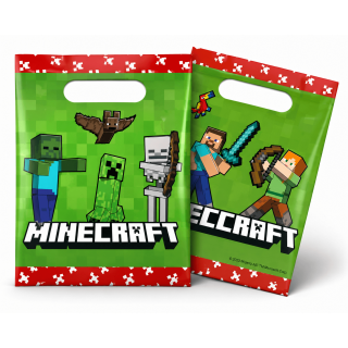 Plastové tašky / sáčky Minecraft, rozměr 16.5×23cm - set 4ks (zn. Procos)