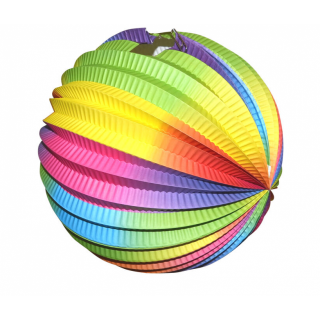 Lampion KOULE, duhový světlý, velikost 25cm (zn. WIKY)