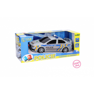 RC policejní auto na dálkové ovládání, 23cm - český obal (zn. WIKY)