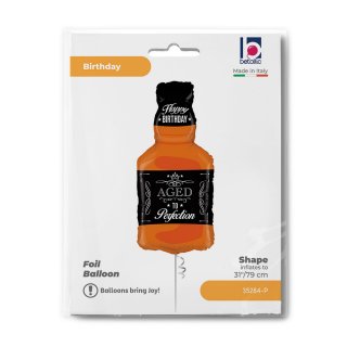 Fóliový balónek WHISKY happy birthday / všechno nejlepší – vyzrál do dokonalosti, velikost 79cm (zn. GRABO)