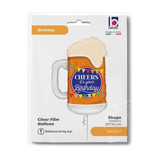 Fóliový balónek Narozeninové PIVO - Cheers it´s you Birthday, velikost 74cm (zn. GRABO)