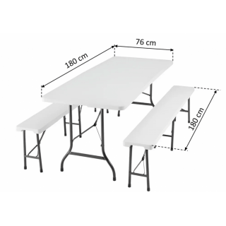 Plastový pivní set, skládací - délka 180cm