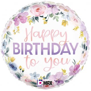 Fóliový balónek Květiny Happy Birthday to you, velikost 46cm (zn. GRABO)