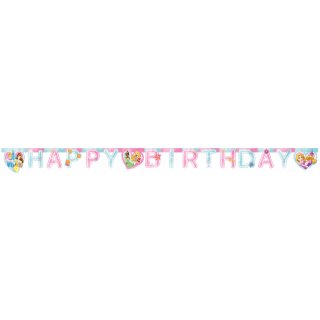 Papírová girlanda PRINCEZNY Happy birthday / všechno nejlepší, délka 2m (zn. Procos)
