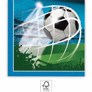 Papírové ubrousky FOTBAL - míč v síti, rozměr 33x33cm - set 20ks (zn. Procos)