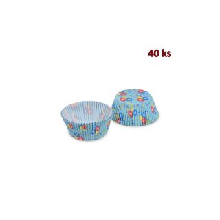 Cukrářský košíček BALÓNKY modré, rozměr 50 × 30mm - set 40ks (zn. WIMEX)