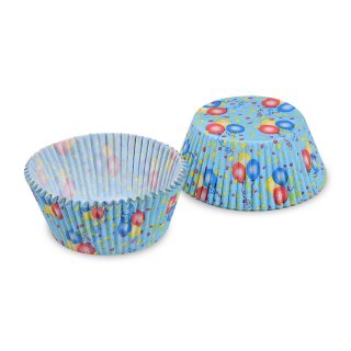 Cukrářský košíček BALÓNKY modré, rozměr 50 × 30mm - set 40ks (zn. WIMEX)