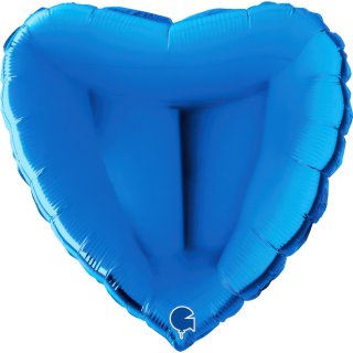 Fóliový balónek SRDCE / srdíčko, 56cm, pastelová tmavě modrá barva (zn. GRABO)