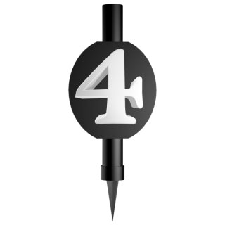Dortová fontána černá ČÍSLICE 4, délka 12cm (zn. Amscan)