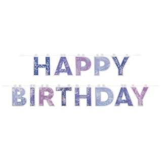 Závěsná girlanda - HAPPY BIRTHDAY / Všechno nejlepší - konfetová písmena (zn. UNIQUE)