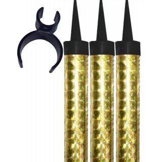 Dortové fontány, zlaté, délka 12cm + DRŽÁK na láhev - set 3ks (zn. TARRA)