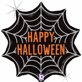 Fóliový balónek HVĚZDA HAPPY HALLOWEEN v pavučině, velikost 46cm (zn. GRABO)