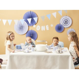 Závěsná girlanda ONE / jednička s hvězdičkami pro 1. narozeniny, stříbrná, délka 2m (zn. PartyDeco)