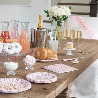 ŠERPA BRIDE TO BE, světle růžová se zlatým nápisem a diamanty (zn. UNIQUE)