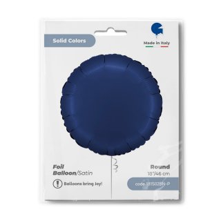 Fóliový balónek KRUH, 46cm, saténová navy modrá barva (zn. GRABO)